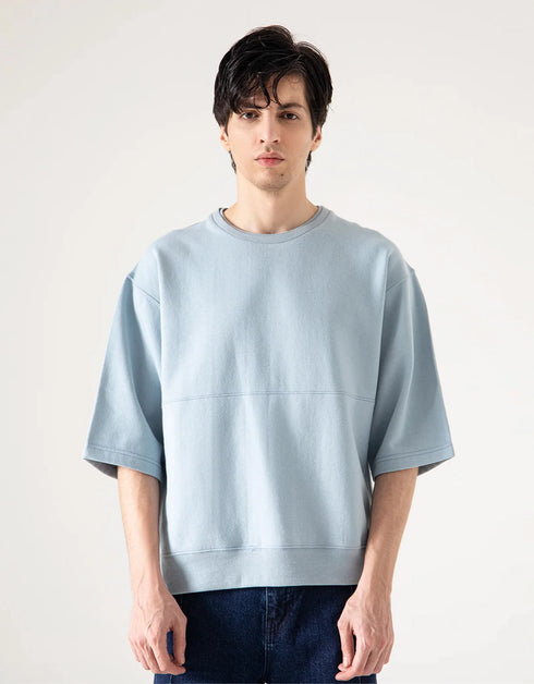 HALF SLEEVES CREW NECK SWEATSHIRT